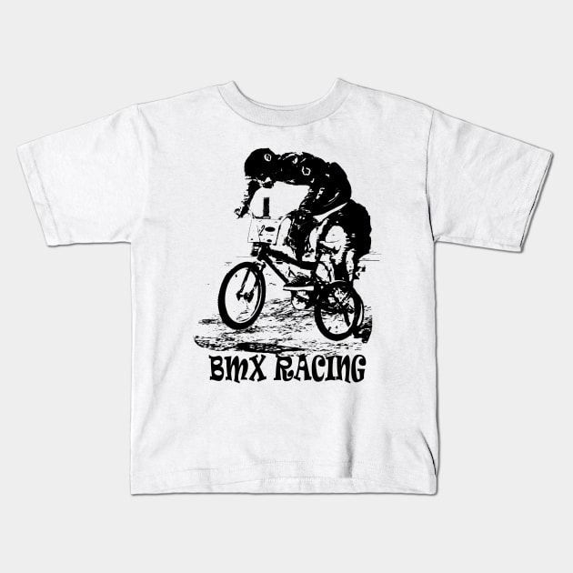 bmx Kids T-Shirt by rickylabellevie